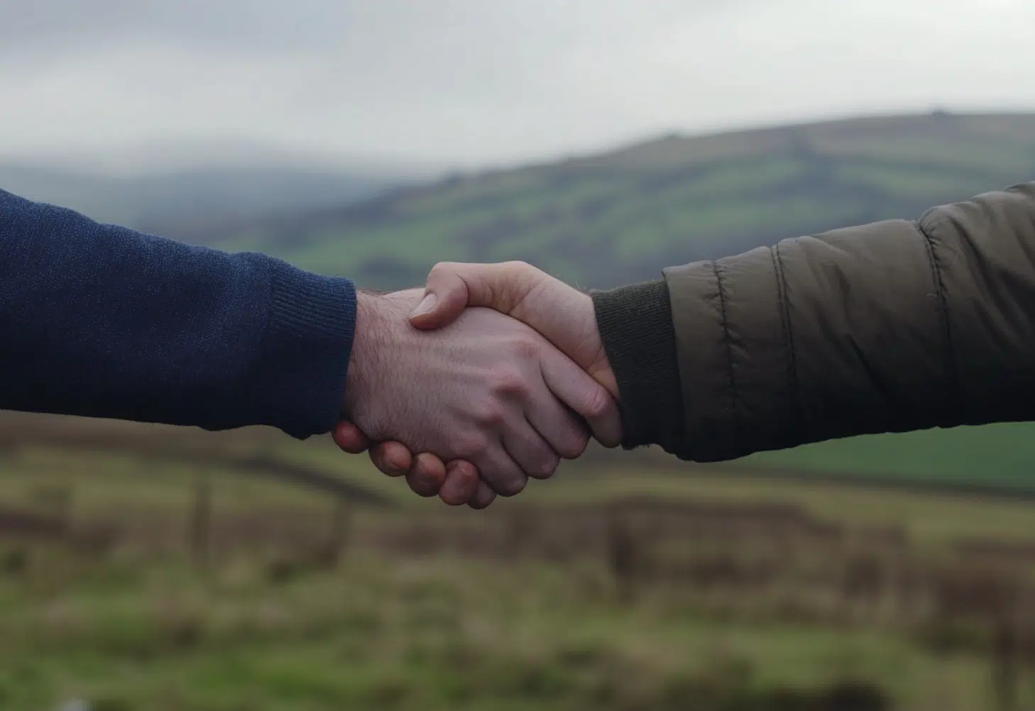 Stock image of shake of two hands in agreement