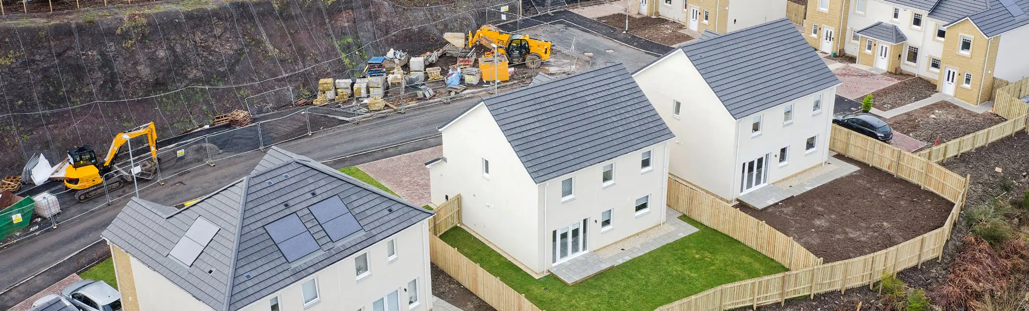 Aerial Shot of new housing development under construction