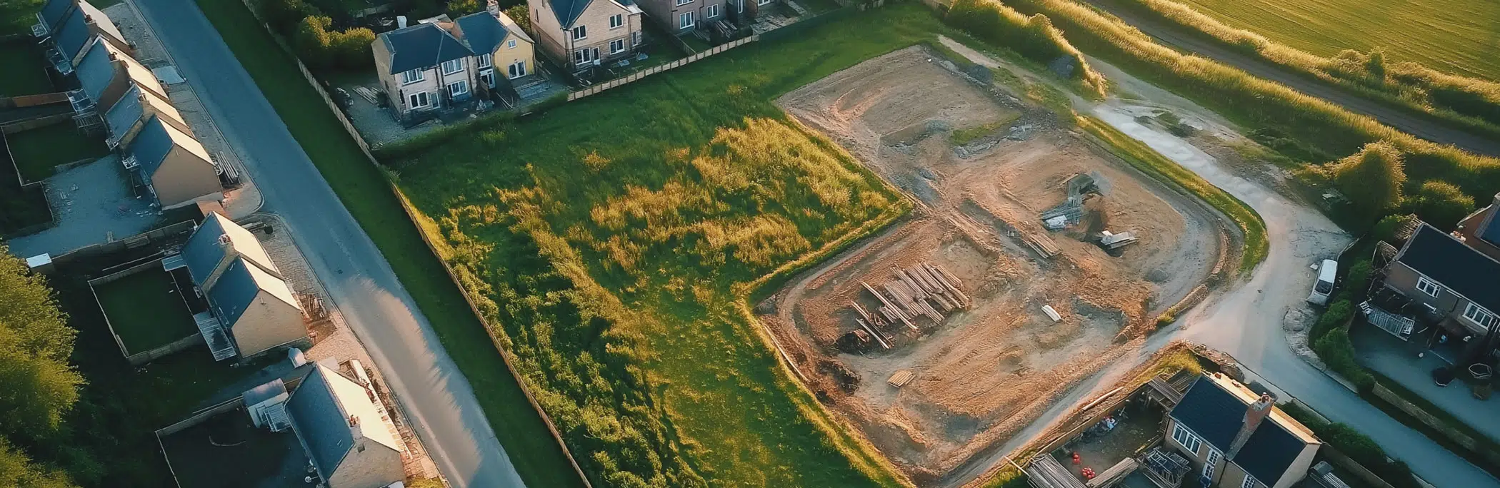 Aerial Shot of new housing development under construction